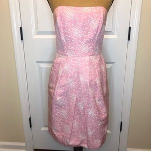 Shoshanna Pink and White Strapless Dress size 6